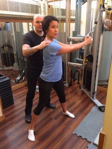 "One-on-one training session in home gym London"