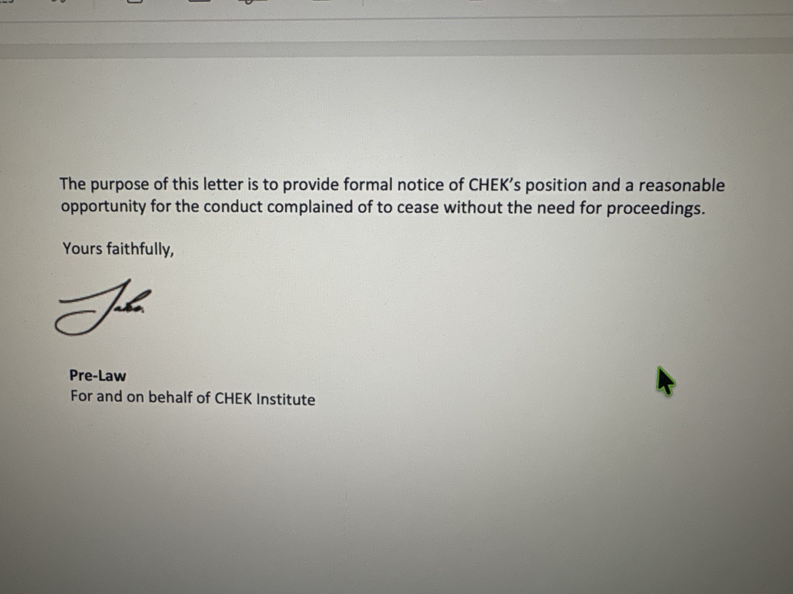 The Fake Solicitor Letter, SRA Investigation & Full Evidence Chek Europe & C.H.E.K Institute